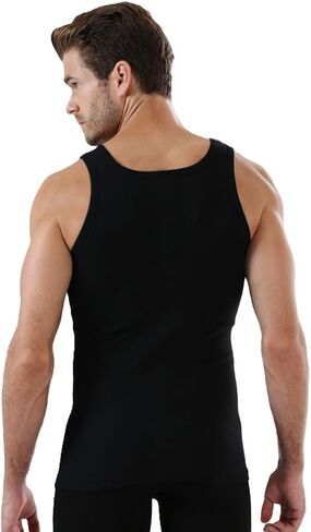 2 Units Premium Men's Tank Top Undershirt 100% Cotton Made in Turkey - Athletic Sleeveless A-Shirt Muscle Shirt Jersey in Saudi Arabia