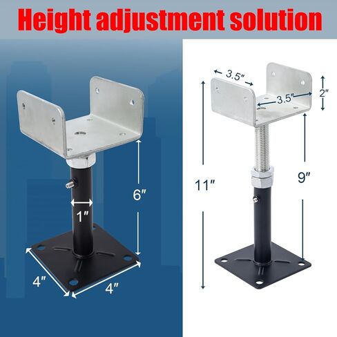 2 حزمة مقبس الأرضي على شكل حرف U ل 4 × 2 ، 4x4 ، 4x6 روافد-Telepost الصلب قابل للتعديل مع u-head ، مقبس المسمار الصغير ، post jack.6-9 بوصة. in Kuwait