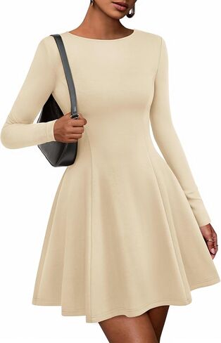 BTFBM Fall Dresses for Women 2025 Elegant Classy Flowy A Line Long Sleeve Business Homecoming Cocktail Sweater Dress in Saudi Arabia