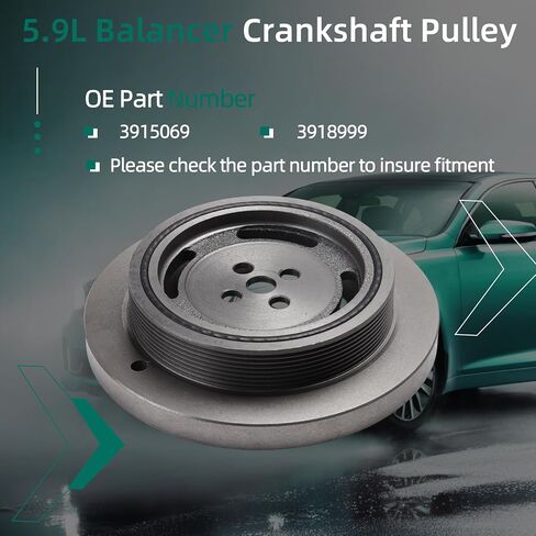 5.9L Rubber Vibration Balancer Damper Crankshaft Pulley 3915069 3918999,For Dodge Ram 2500 3500,for Freightliner,for Ford CF700 F700 5.9L 24V 1998-2002,Harmonic Balancer for Cummins Diesel in Saudi Arabia