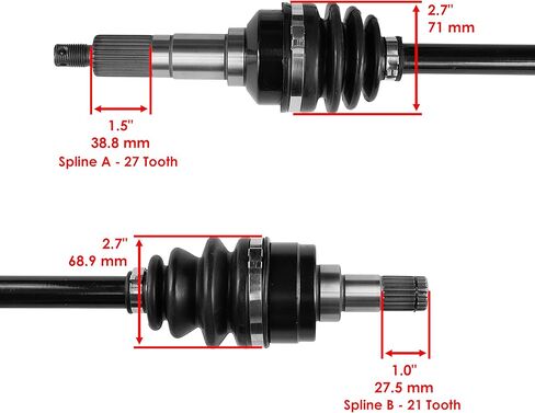 Caltric Front Left and Right Cv Joint Axle Compatible with Yamaha Big Bear 350 Yfm350Fw 4Wd 1989-1997 in Saudi Arabia