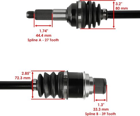 Caltric Rear Right and Left Complete Cv Joint Axles Compatible with Yamaha Kodiak 450 Yfm450Fa 4Wd 2005 2006 in Saudi Arabia