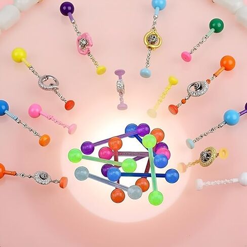 20Pcs Colorful Flexible Silicone Tongue Nipple Stud Bar Ring Barbell Piercing Body Jewelry Piercing Jewelry Barbells in Saudi Arabia