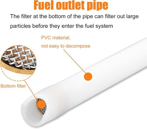 Universal Marine Fuel Tank Pickup Tube, 12 Inch Polyethylene Pickup Tube with Strainer with Aluminum Alloy Connector Fit Standard Universal Boat Fuel Tank Replaces Part 7-0948 in Saudi Arabia