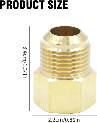 2 Pcs 5/8 SAE Male 1/2 SAE Female Brass Flare Tube Fitting, Pipe Fitting Reducer Gas Adapter Hex Coupling with Tape, Plumbing HVAC Fuel Oil Air Natural Gas Line Pipe Fitting in Saudi Arabia