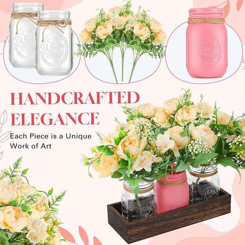 3-Pack Light Pink Decorative Glass Jars – Aesthetic Scene Vases for Home Decor, Wedding Centerpieces, Office Desk – Ornaments for Gifts in Saudi Arabia