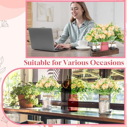 3-Pack Light Pink Decorative Glass Jars – Aesthetic Scene Vases for Home Decor, Wedding Centerpieces, Office Desk – Ornaments for Gifts in Saudi Arabia