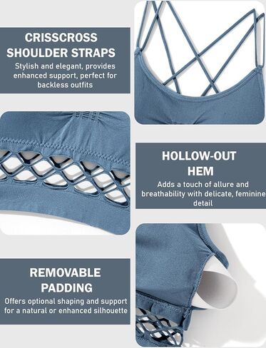 SEAUR Lingerie for Women Sexy Fishnet Mesh See Through Bra and Panty Sets 2 Piece Spaghetti Strap Wireless Push Up S-XL in Saudi Arabia