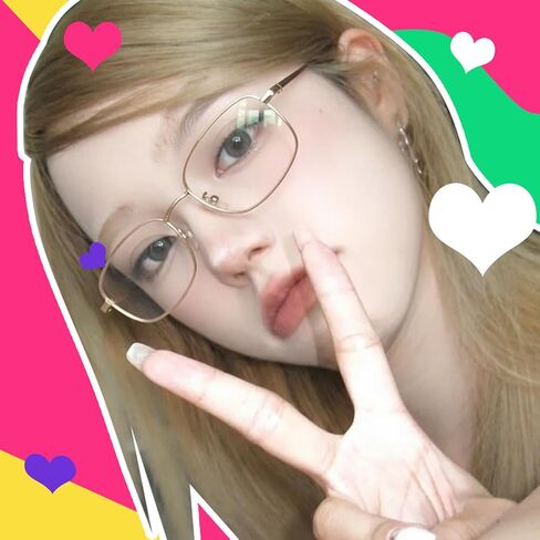 Chicid Fashion Blue Light Glasses for Women, Blocking Eyewear Y2k Office-Siren Aesthetic Rectangle Glasses Metal Frame in Kuwait