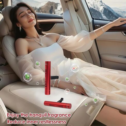 2 PCS AIR AIR Sminsive Oil Diffuser Clip مع 12 PCS عصي إعادة ملء الرائحة ، وناشر معطر هواء الألومنيوم المتميز مناسبة للسيارات والمطبخ والمطبخ والحمام وبيوت الحيوانات الأليفة (أحمر) in Saudi Arabia