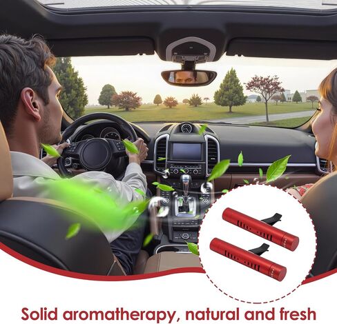 2 PCS AIR AIR Sminsive Oil Diffuser Clip مع 12 PCS عصي إعادة ملء الرائحة ، وناشر معطر هواء الألومنيوم المتميز مناسبة للسيارات والمطبخ والمطبخ والحمام وبيوت الحيوانات الأليفة (أحمر) in Saudi Arabia