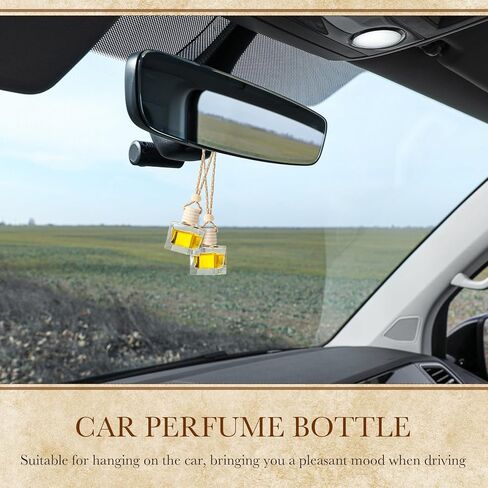 Zubebe 300 pcs 8ml معلق السيارة معطرات الهواء ، زجاجة زجاجة عطر فارغة فارغة زجاجات زجاجية قابلة لإعادة ملء الزيوت العطرية للزيوت العطرية لزخارف الزخارف الداخلية التلقائية (المكعب) in Kuwait
