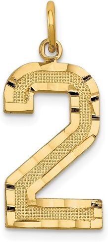 14K Yellow Gold Casted Large Diamond-cut Number 0 Charm in Saudi Arabia