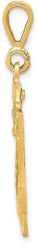 14K Yellow Gold Casted Large Diamond-cut Number 0 Charm in Saudi Arabia
