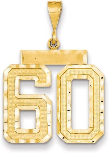 14K Yellow Gold Casted Large Diamond-cut Number 0 Charm in Saudi Arabia