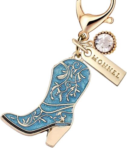 MC554 Little Cowboy Boot Lobster Clasp Charm للنساء مع حقيبة مخملية (أزرق ، قطعة واحدة) in Saudi Arabia
