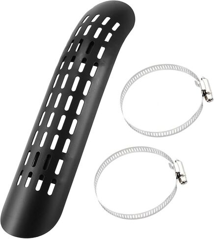 1 Set Universal Motorcycle Curve Exhaust Heat Shield Exhaust Pipe Heat Insulation Shield Muffler Guard with 70-100mm Clamps Black Replace Parts in Saudi Arabia