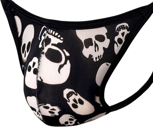 Men's two triangle thong black skull Underwear,Push up appearance Adjustable Straps, Butt-Lifting Design in Saudi Arabia