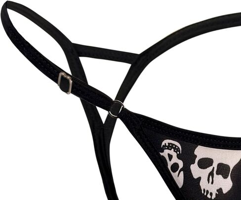 Men's two triangle thong black skull Underwear,Push up appearance Adjustable Straps, Butt-Lifting Design in Saudi Arabia