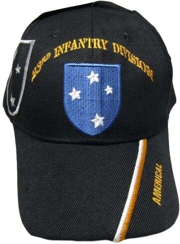 AES Army 23rd Infantry Division Americal Embroidered Shadow Black Cap Hat in Saudi Arabia