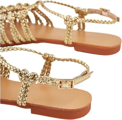 Verdusa Women's Metallic Braided Slingback Sandals Casual Strappy Sandals in Kuwait