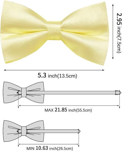 Bow Ties for Men Solid Color Pre-tied Silk Bowtie and Pocket Square Cufflinks Lapel Pin Set Tuxedo Wedding Party 4PCS in Kuwait