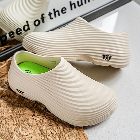 ihinzry Chef Clogs for Mens Non-Slip Waterproof Oil-Proof Kitchen Shoes - Solid Work Clogs for Restaurant Staff, Lightweight Comfort Slip Resistant Professional Food Service Footwear​ in Saudi Arabia
