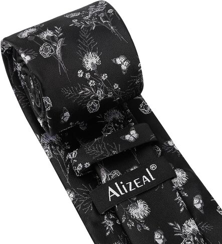 Alizeal Mens 3.15 بوصة رقيقة ربطة عنق زهرية ملونة مع حديقة طباعة مربع جيب الجيب in Saudi Arabia