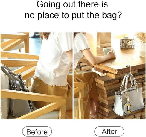 Purse Hook Foldable - Folding Handbag Table Hanger-Bag Hanger Collection-Desk Hooks for Purse (Gold) in Saudi Arabia