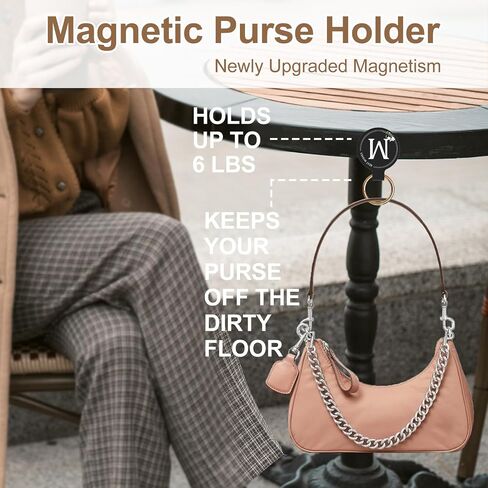 Magnetic Purse Holder - Heavy Duty Handbag Hanger with Strong Magnetism, Beautiful Lily Hook for Women, Suitable for Table, Locker Room, Restroom, and More in Saudi Arabia