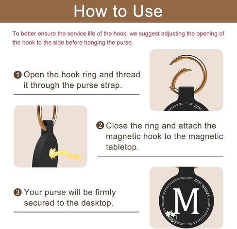 Magnetic Purse Holder - Heavy Duty Handbag Hanger with Strong Magnetism, Beautiful Lily Hook for Women, Suitable for Table, Locker Room, Restroom, and More in Saudi Arabia