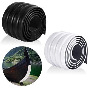2 Pcs Keel Guard Prevent Damage Self Installation Kayak Accessories for Fiberless Boats Inflatable Boats (White, Black, 59 x 4 Inch)