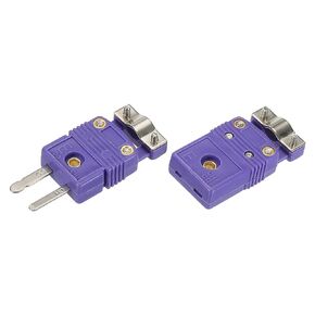 MECCANIXITY Mini E Type Thermocouple Wire Connectors Male Female Plug Adapter High Temperature 220°C(428°F) with Fixing Clamp for Thermocouple Sensor