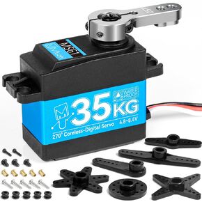 Miuzei 35kg High Torque RC Servo, Coreless Servo Motor Metal Gear Digital Waterproof Steering Servo for Arduino 1/8 1/10 RC Car Robotic DIY 270 Degree (2)