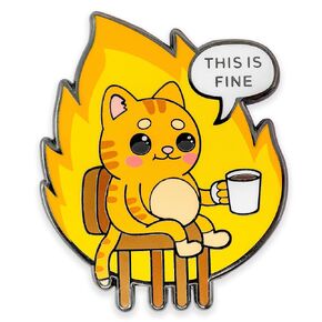This is Fine Pin with 2 Secure Rubber Pin Backs - Funny Enamel Pins for Backpack, Lanyard, Lapels, Jackets, or Hats - Cat Pins Aesthetic, Practical, and Durable - 2" Tall and 1" Wide - 1ct