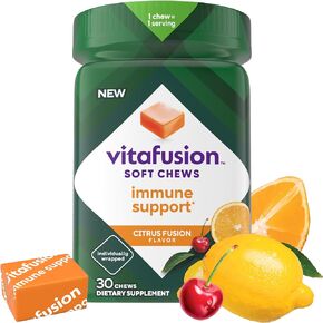 Vitafusion Soft Chews, Immune Support, Dietary Supplement, Citrus Fusion Flavor, 30 Count