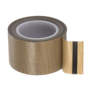 Fabric PTFE Tape Roll, 1.5" x 33 ft High Temperature PTFE Adhesive Tape 0.13mm Thickness for Vacuum Sealer Machine Hand Impulse Sealers, Brown