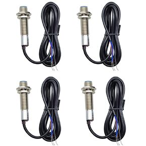 Inductive Proximity Sensor M12 LJ12A3-2-Z/BX Normally Open Detection Approach Switch 2mm NPN NO Flush Switch 3 Wire DC 6V-36V (4 Pack)