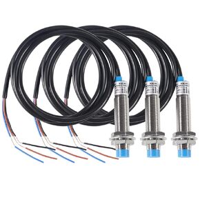 3Pcs LJ18A3-8-Z/BX NPN NO Inductive Proximity Sensor Switch Detector 8mm Detecting Distance DC 6-36V M18 Approach Switch 300mA 3 Wire LJ18A3-8-Z/BX for 3D Printer Probe Bed Leveling, MCU Board