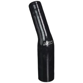 HPS HTSER45-150-200-BLK Silicone High Temperature 4-ply Reinforced 45 degree Elbow Reducer Coupler Hose, 75 PSI Maximum Pressure, 4" Leg Length on each side, 1-1/2" > 2" ID, Black
