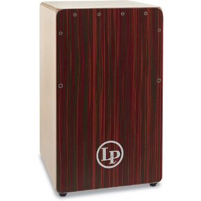 Latin Percussion Woodshop Cajon, Red Blur Artply, 19" x 11-1/2" x 11-3/4" (LP1491RB)