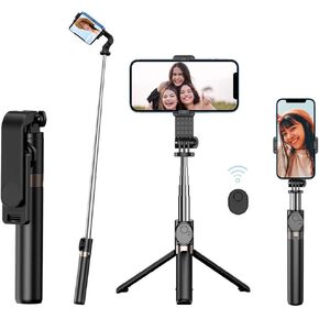 عصا سيلفي، حامل ثلاثي القوائم 40 بوصة مع جهاز تحكم عن بعد الكل في واحد حامل ثلاثي للهاتف المحمول متوافق مع هواتف iPhone وAndroid الخلوية in Kuwait
