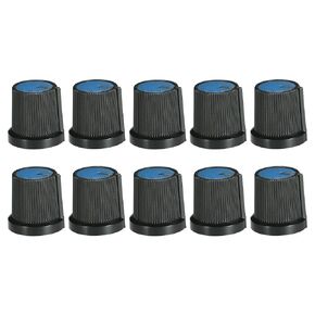 uxcell 10Pcs 6mm Shaft Hole Knob for Speaker Effect Pedal Amplifier Potentiometer Knob Black Blue