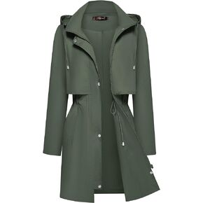 Bloggerlove Rain Jacket for Women Waterproof with Hood Trech Coat for Women Lightweight Raincoats Packable Windbreaker