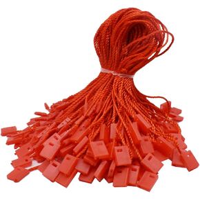 7 Inch Hang String Tag Fasteners Nylon Snap Lock Pin Loop Fastener Hook Ties 960Pcs (Red)
