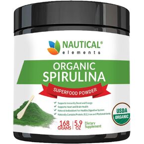 Spirulina Capsules 3000mg - 40 Servings Of Organic Spirulina Capsules - Rich in Protein, Antioxidants & Vitamins - 240 Organic Spirulina Powder Capsules - Supports Immune & Cardiovascular Health