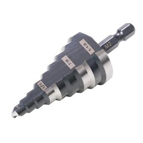 1/4 to 1-1/8 Step Drill Bit Straight Grooved Double Fluted, M2 High Speed Steel Drill bits for Hole Drilling in Stainless Steel, Copper, Aluminum, Wood, Plastic