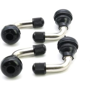 4 Pieces PVR70 Snap-in Tubeless Motorcycle Tire Valve Stems 90 Degree Fits 0.453 Inch Rim Holes Nickel Finish