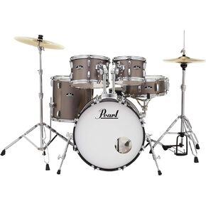 Pearl Roadshow Drum Set 5-Piece Complete Kit with Cymbals and Stands, Jet Black (RS525SC/C31)