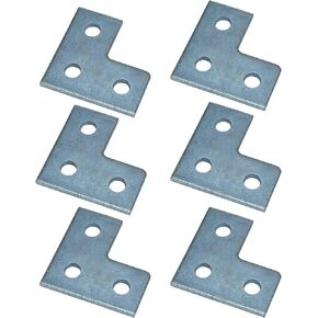 8 Hole Wing Shape 90 Degree Fitting Connector Bracket Braces Fit for 1/2" Bolt in 1 5/8" Strut Channel, 6 Pack
